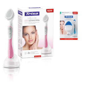 Pachet curatare faciala format din perie faciala Trisa Sonic Visage Roz 678333 cu rezerva Trisa Sonic Visage Deep Cleansing 667129