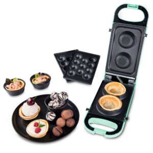 Snack Maker Trisa culoare verde 7364.1412, putere 700 W, doua tavi interschimbabile (una pentru Cake Pops si una pentru cornete de inghetata)