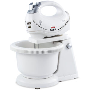 Mixer cu bol Zass ZHM 05BB, 200W, 5 viteze +functie Turbo, 2 teluri si 2 carlige din inox, tocator, bol rotativ