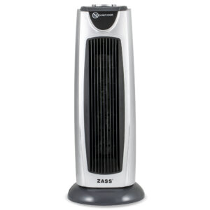 Aeroterma ceramica turn Zass ZCFH 03, putere 2000W, doua trepte de putere 1000W / 2000W, element de incalzire ceramic PTC, termostat reglabil, functie de oscilatie pentru raspandirea uniforma a caldurii