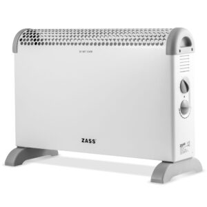 Convector Electric Zass ZKH 03 ,termostat reglabil , 2 trepte de putere 900 W / 1800 W, culoare Alb