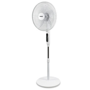 Ventilator cu picior Zass ZFTR 04, 55 W,Oscilatie stanga-dreapta, Motor silentios, 3 trepte de viteza, Temporizator, Display LED,Telecomanda, Alb