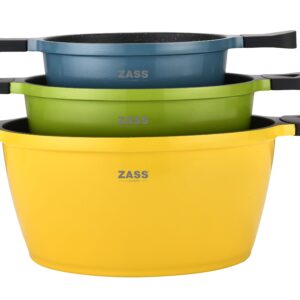 Set 3 oale antiaderente din aluminiu turnat sub presiune Zass Gourmet ZG-ACS 02, Color