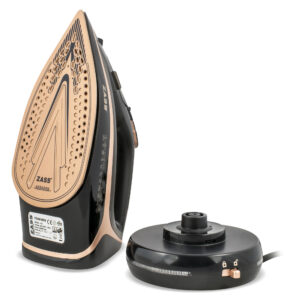 Fier de calcat cu abur 2 in 1 Zass A 20, Utilizare duala cu cablu si fara cablu, Rezervor apa 300 ml, 2600 W, Talpa ceramica, Culoare Negru