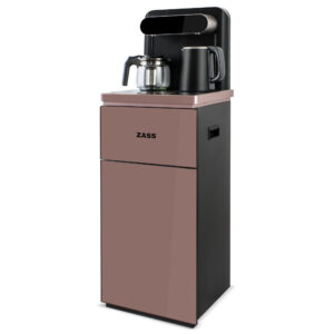 Dozator apa de podea ZASS ZWD 23 WF cu sistem de filtrare si Tea Bar, multifunctional, apa rece/calda, ceainic, racire cu compresor, Rose gold