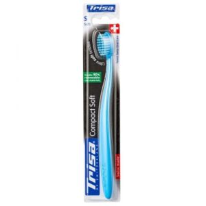 Periuta de dinti manuala Trisa Compact Soft 691534 peri moi ultrasubtiri, Albastru