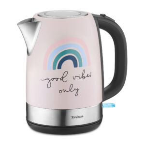 Fierbator electric editie limitata Trisa Good Vibes, 6439.8612, 1.7L, 2200 W, Oprire automata, Strix Control, Roz