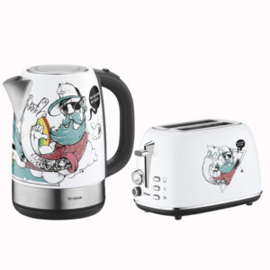 Set prajitor paine cu fierbator electric editie limitata Trisa Street Art, culoare Alb