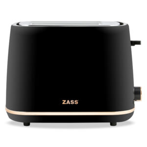 Prajitor de paine Zass Rose Gold ZST 20, 780-930W, 2 Felii, 7 nivele de rumenire, tavita firmituri detasabila, Negru