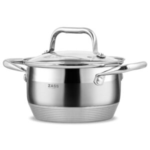 Oala din inox Zass Gourmet ZG-SC01-16 cu capac – imaginea 2