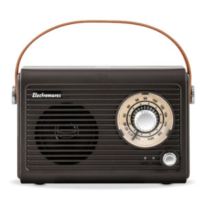 Radio retro cu difuzor Bluetooth Electromures EM 1005, 5V, Baterie incorporata 1500 mAh, Autonomie 6 h, Port USB, Port mini jack, Antena telescopica, Maro
