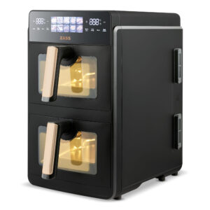 Friteuza dubla cu aer cald ZASS ZAF 23 Rose Gold, 2600w, Capacitate de 5 litri+ 5 litri, Functie Match Synk, 10 programe presetate