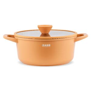 Oala din aluminiu turnat sub presiune si acoperire ceramica cu capac ZG-ACS 14 TERRACOTTA – imaginea 2