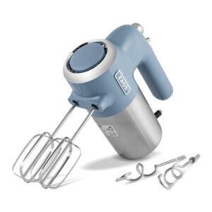 Mixer de mana ZASS ZHM 15 Eternate, 400 W, 5 viteze + Turbo, accesorii incluse,culoare Faded Denim