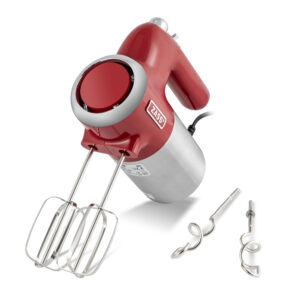 Mixer de mana ZASS ZHM 15 Eternate, 400 W, 5 viteze + Turbo, accesorii incluse,culoare Scarlet Sage