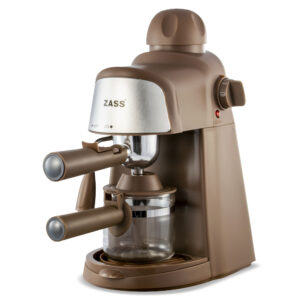 Espressor manual Zass ZEM 05, 800W, presiune 3,5Bari, capacitate 4 cesti, Port-filtru cu sita permanenta, Maro