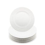 Set 6 farfurii din material ceramic cu textura tip roca ZASS ZG-DS 01 Alb