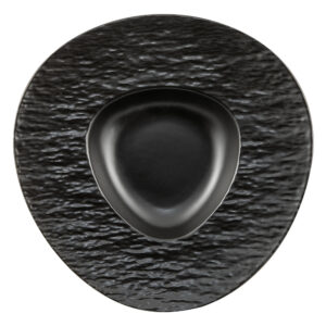 Set farfurii material ceramic cu textura tip roca 6 piese ZASS ZG-DS 04 Negru – imaginea 2