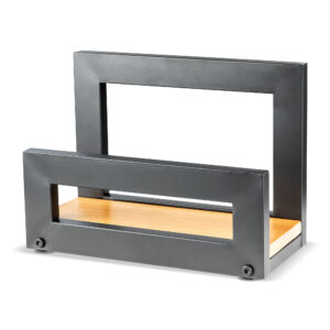 Suport depozitare discuri vinil din MDF si aliaj Electromures EM A016, greutate 1,12 kg / 33 x 16 x 13 (24 inaltime spate)cm
